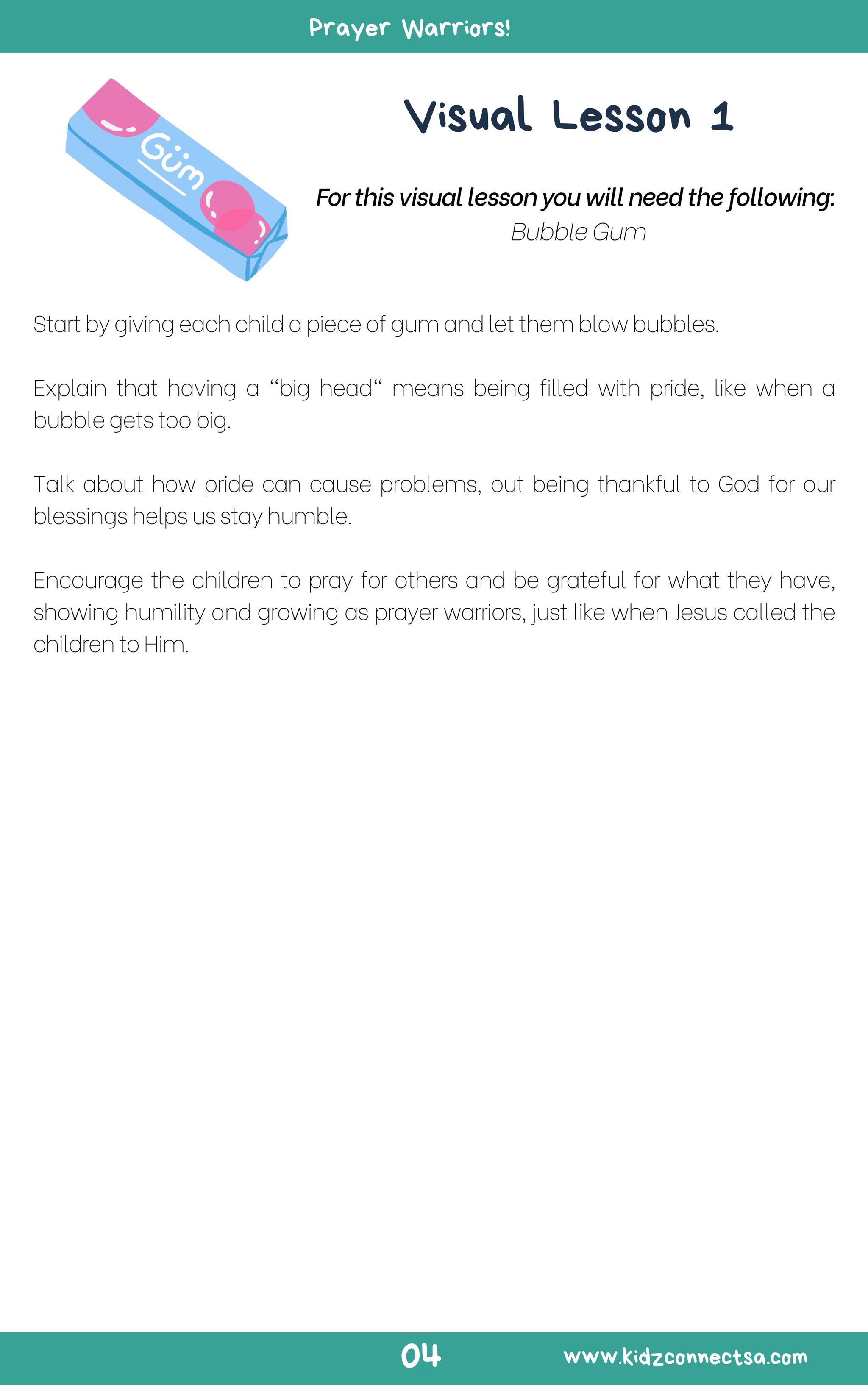 Kids who Pray – 4 Weeks of Primary School Lessons for Children's Church_5