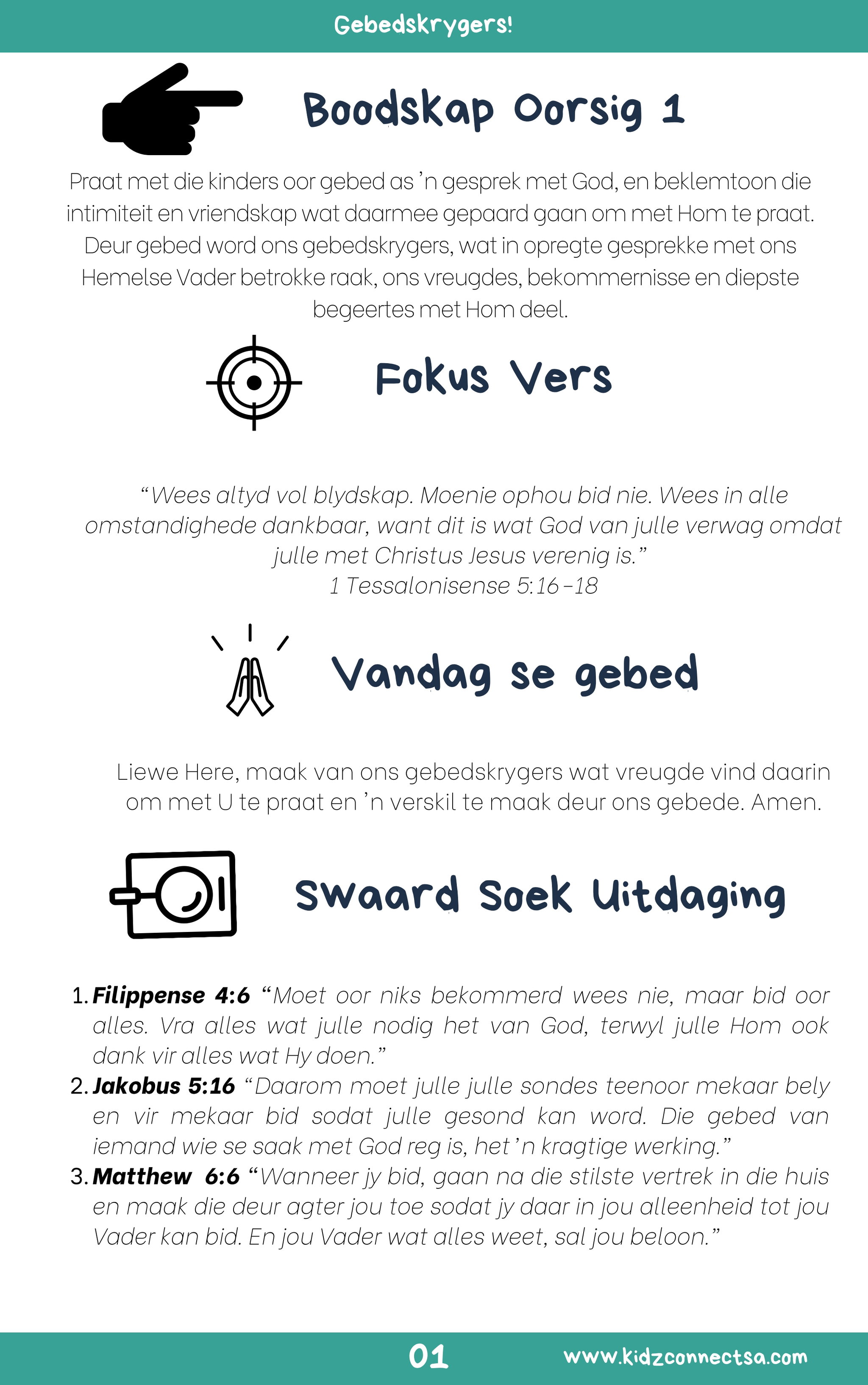 Kinders wat Bid – 4 weke se kinderkerklesse vir laerskool kinders_2