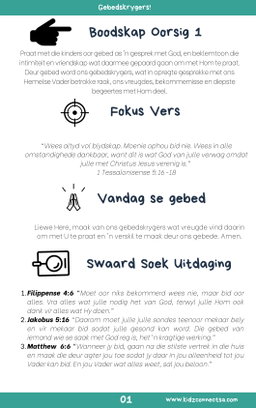 Kinders wat Bid – 4 weke se kinderkerklesse vir laerskool kinders