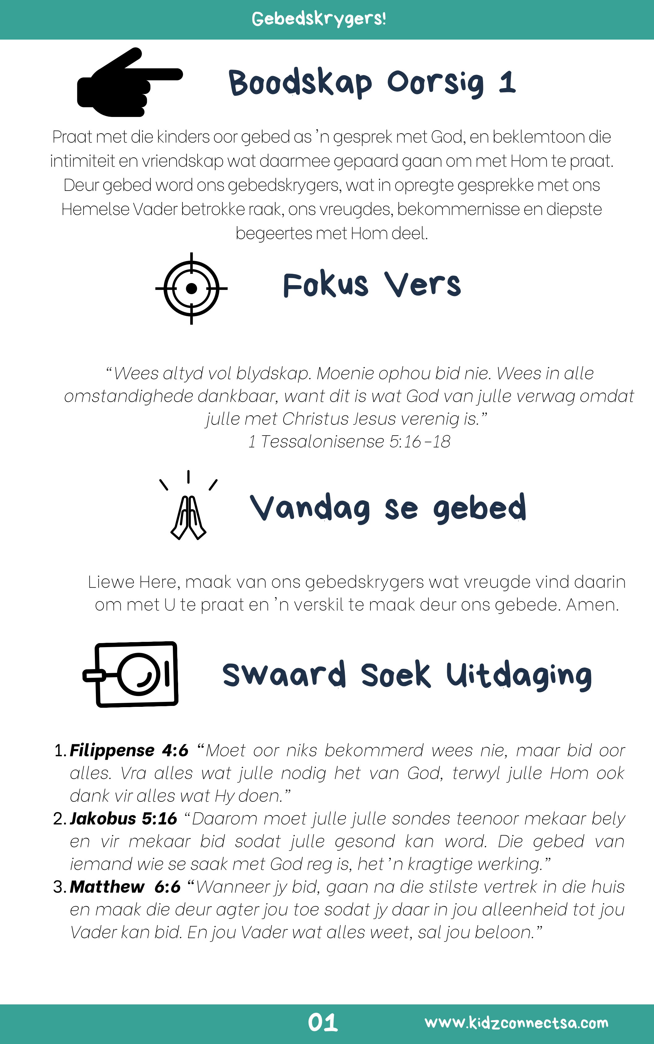Kinders wat Bid – 4 weke se kinderkerklesse vir laerskool kinders_2