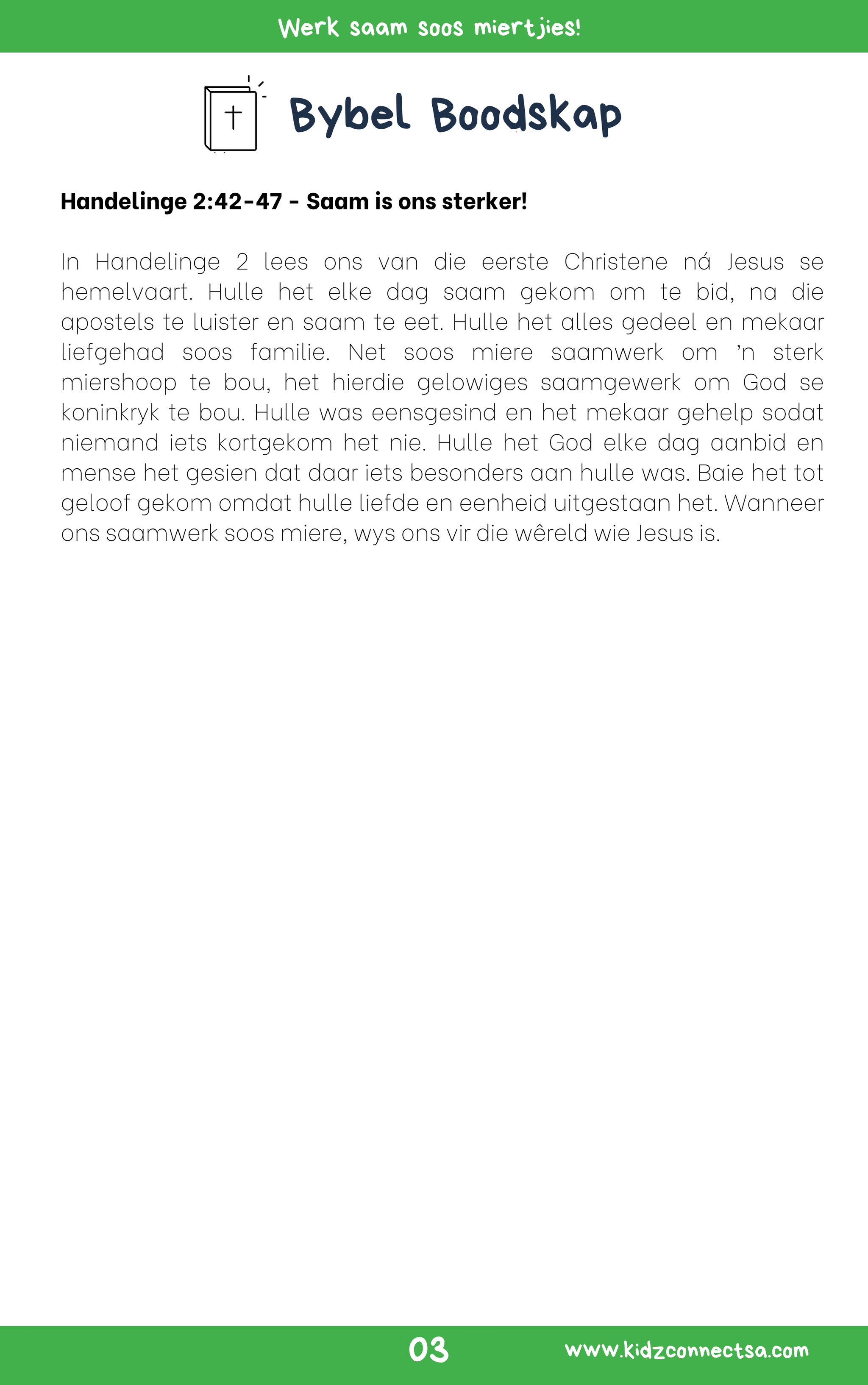Klein Insekte, Groot Waarhede – 4 weke se kinderkerklesse vir laerskool kinders_4