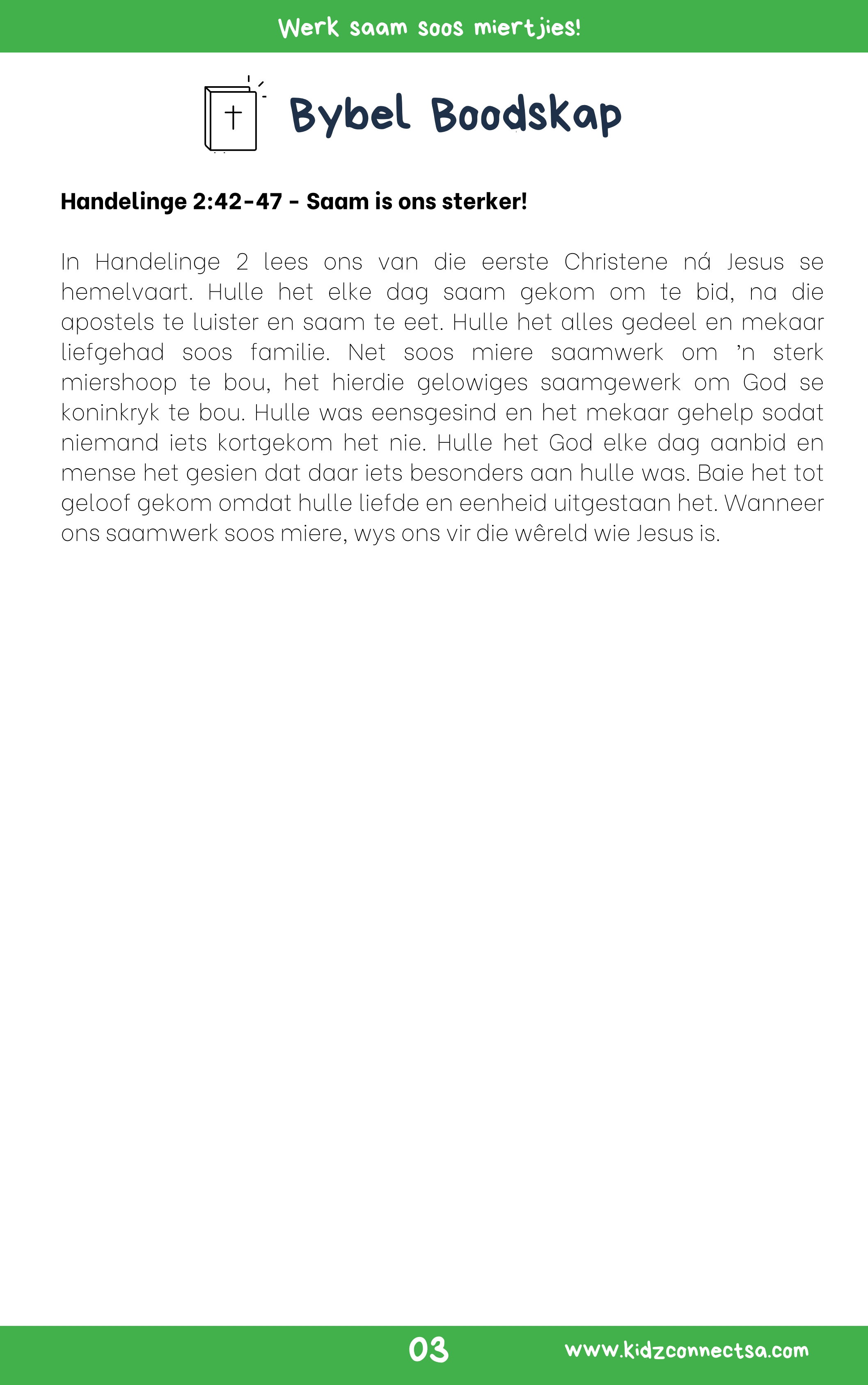 Klein Insekte, Groot Waarhede – 4 weke se kinderkerklesse vir laerskool kinders_4