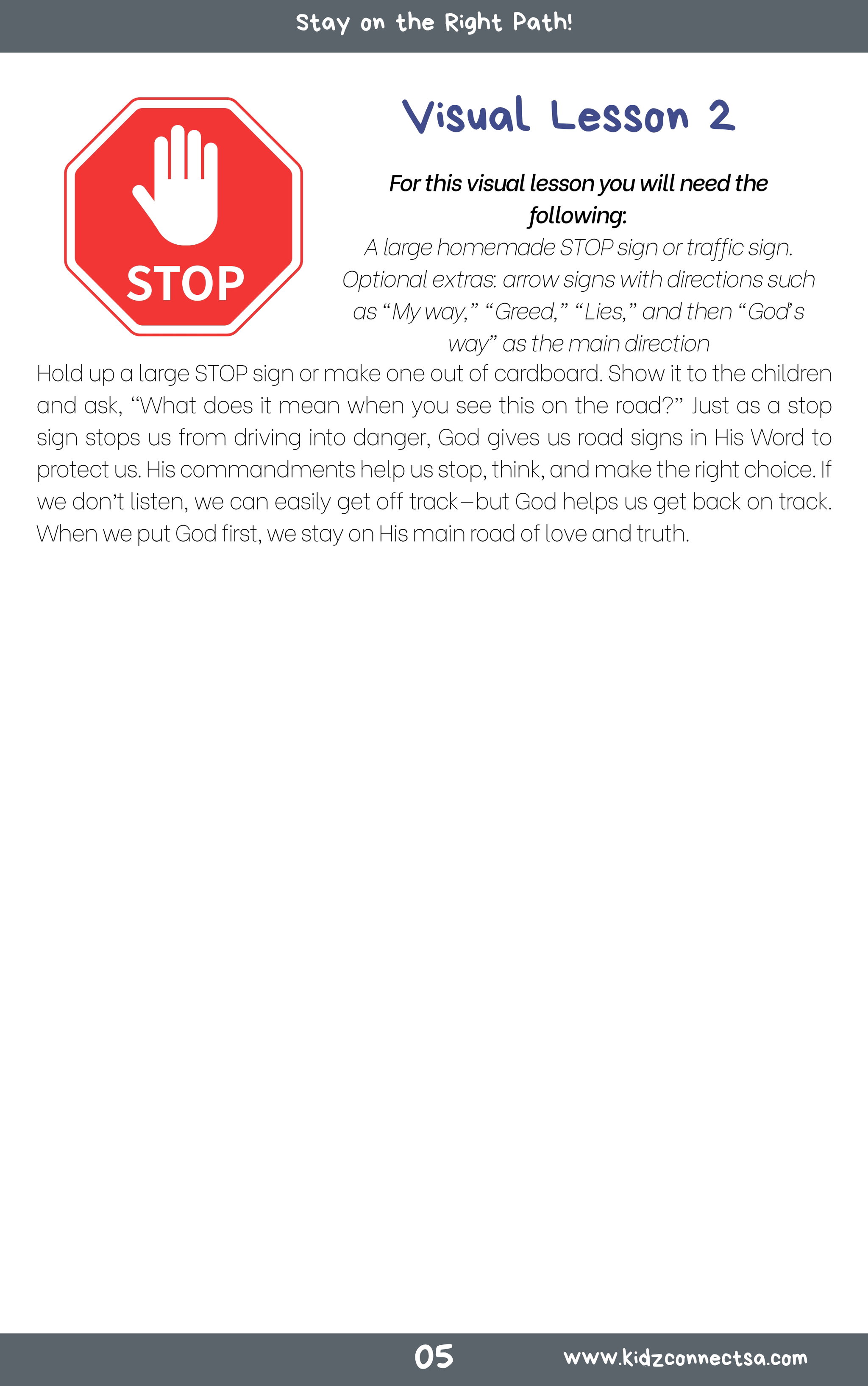 On the Road with God – 4 Weeks of Primary School Lessons for Children's Church_6