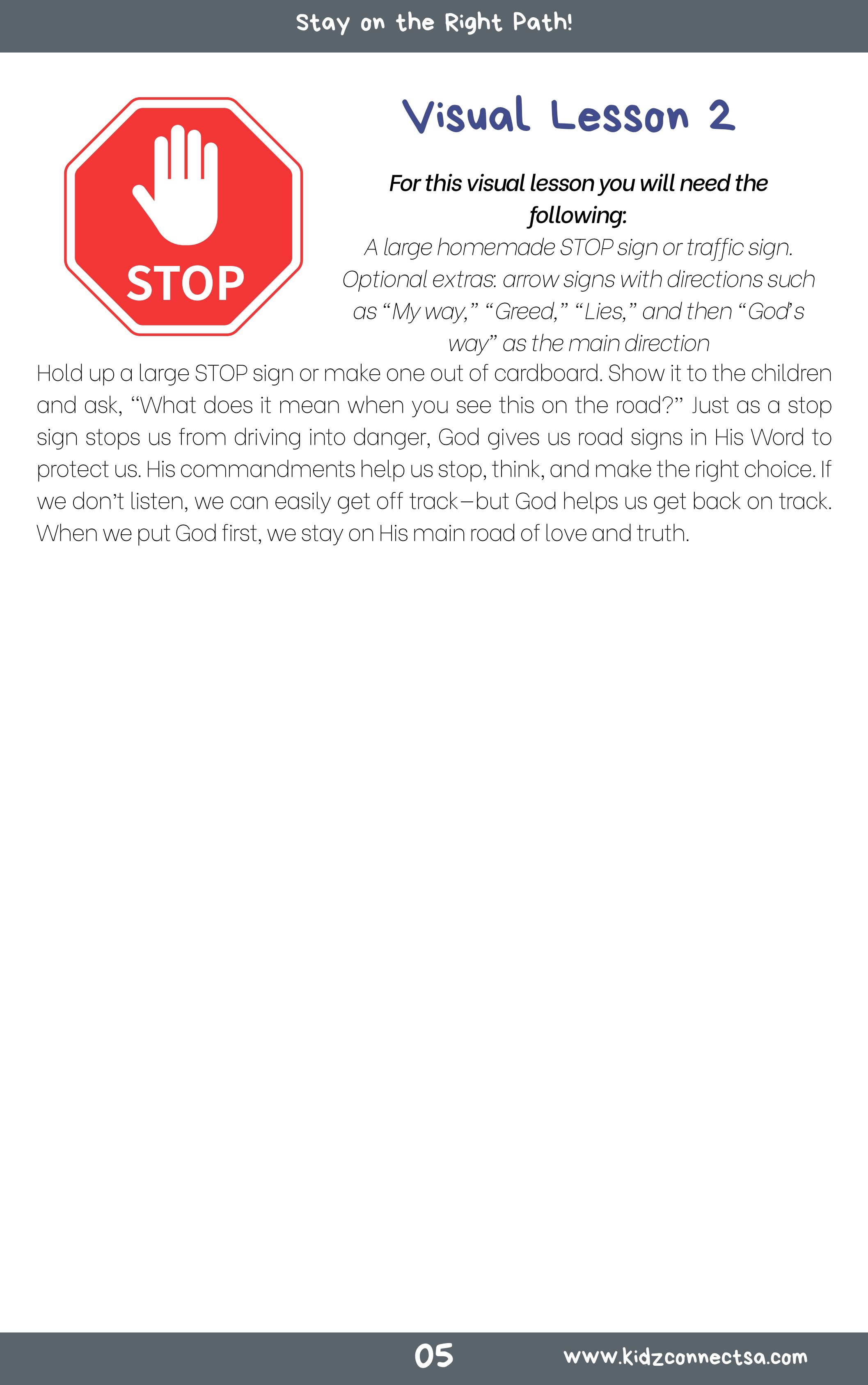 On the Road with God – 4 Weeks of Primary School Lessons for Children's Church_6
