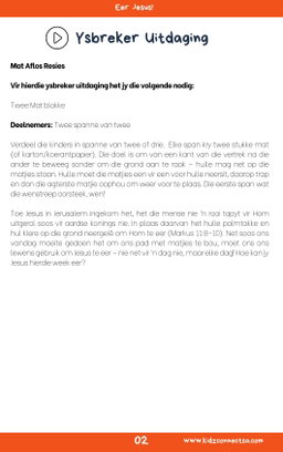 Oorwinning - 4 weke se kinderkerklesse vir laerskool kinders