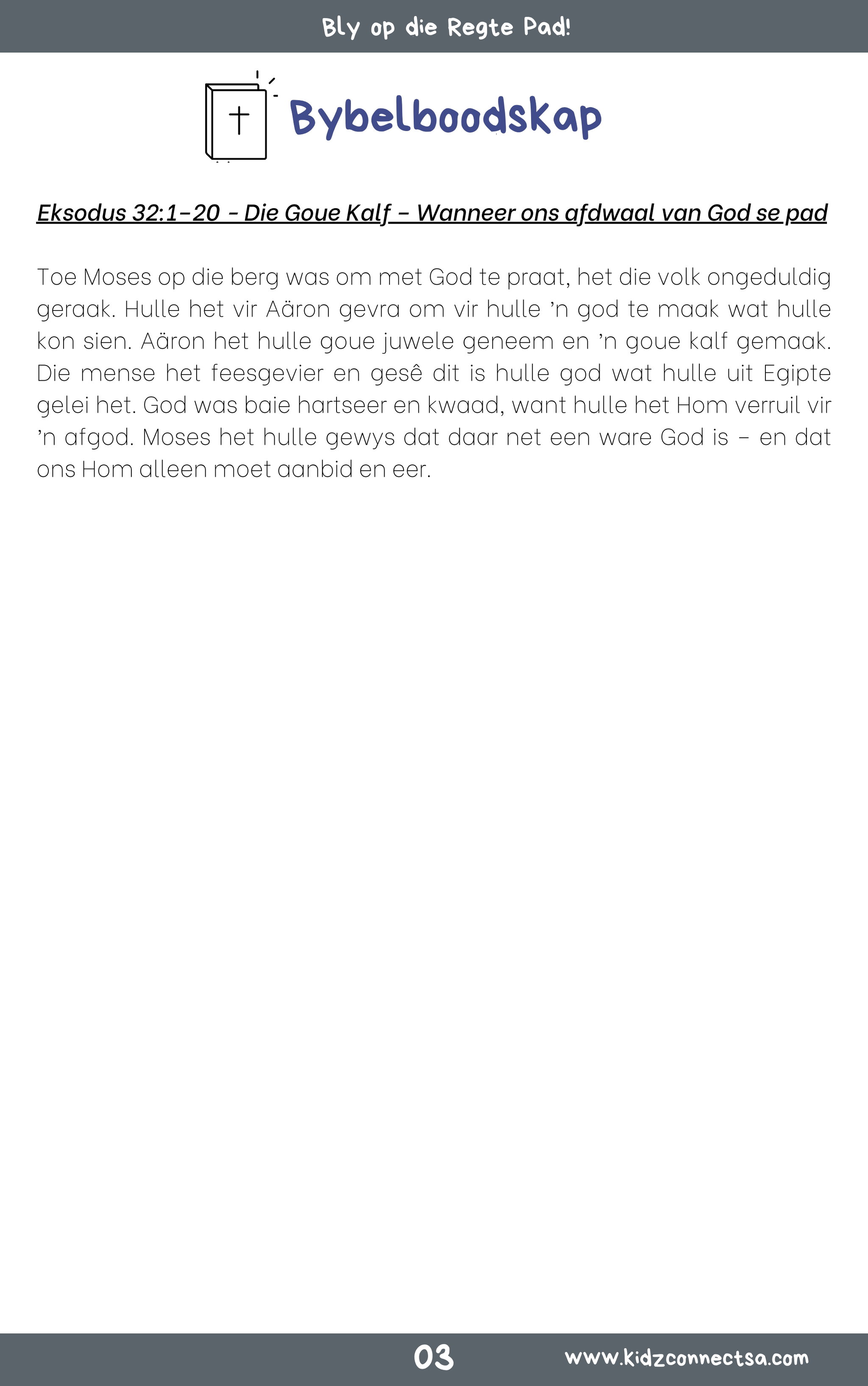 Op Pad met God – 4 weke se kinderkerklesse vir laerskool kinders_4