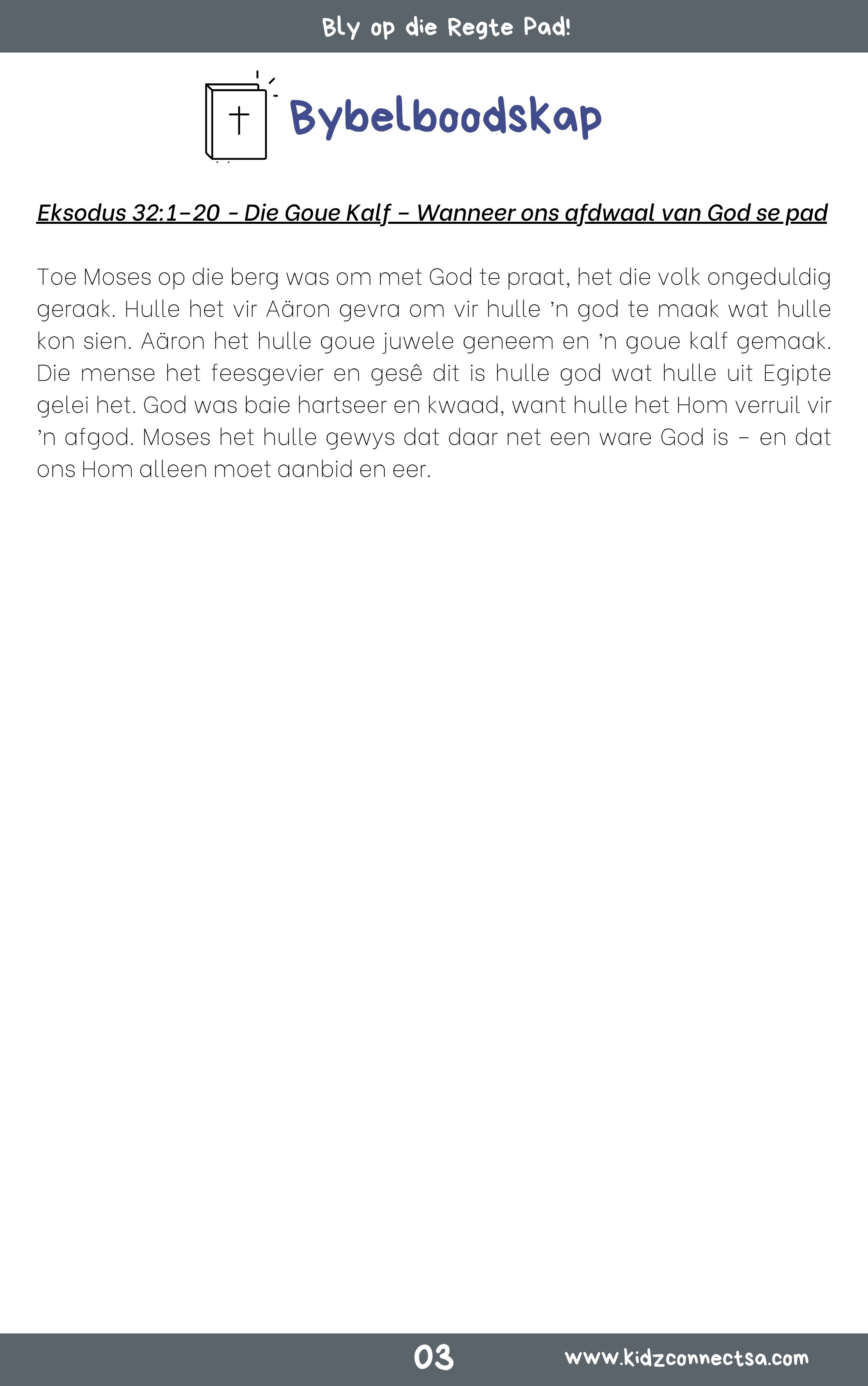 Op Pad met God – 4 weke se kinderkerklesse vir laerskool kinders_4