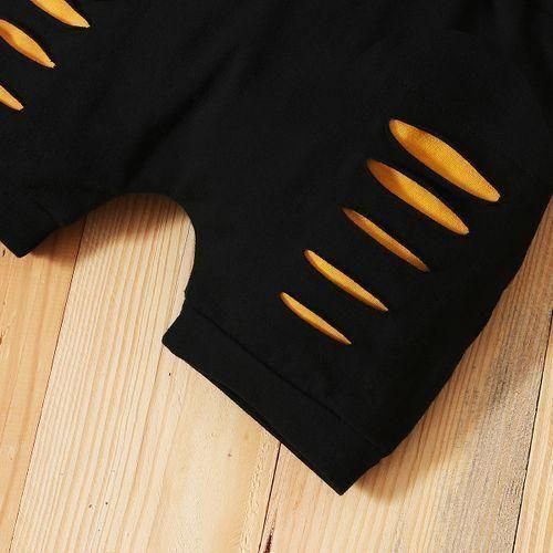 0-3 Years Baby Boys Summer Clothes Set MINI BOSS Short Sleeve Tops Ripped Shorts_3