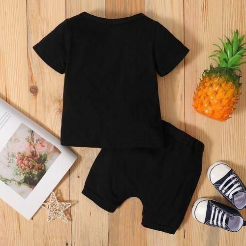 0-3 Years Baby Boys Summer Clothes Set MINI BOSS Short Sleeve Tops Ripped Shorts_2