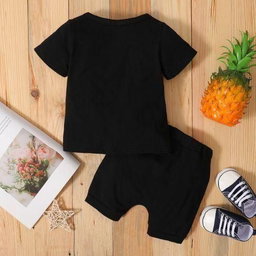 0-3 Years Baby Boys Summer Clothes Set MINI BOSS Short Sleeve Tops Ripped Shorts