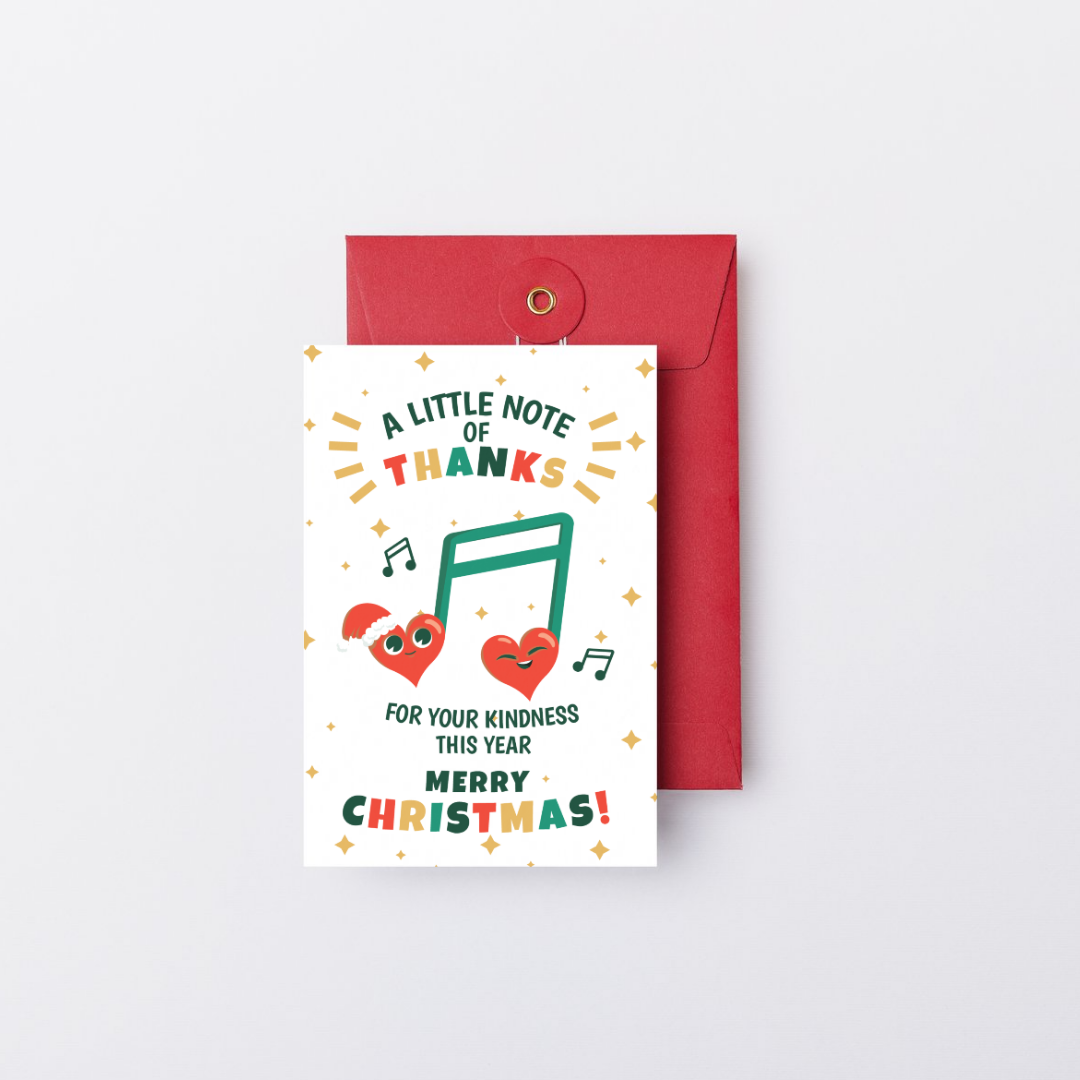 A Little Note Of Thanks Christmas Card