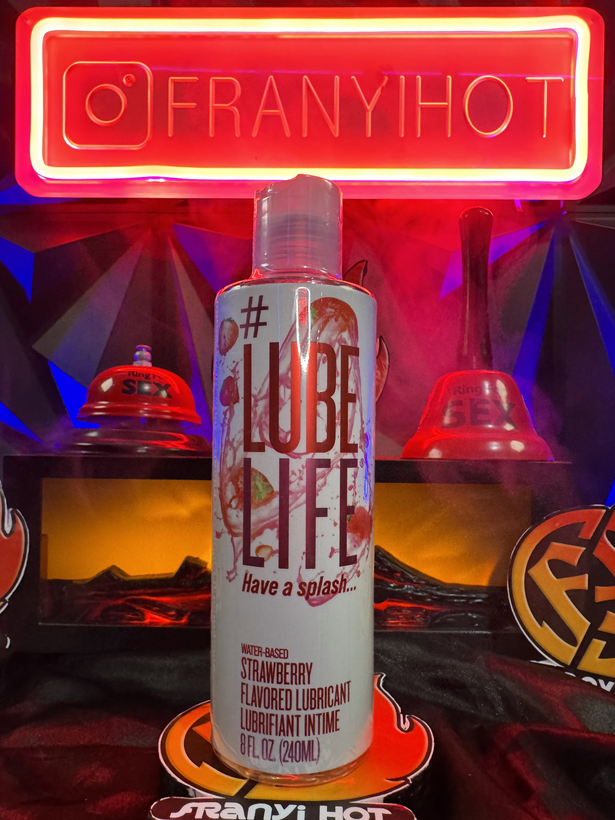 Lubricante sabor a fresa, a base de agua _0