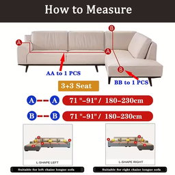 L-SHAPE  Couch Cover with Pillow Covers- Velvet Material Sofa Protective Cover L-Shape  