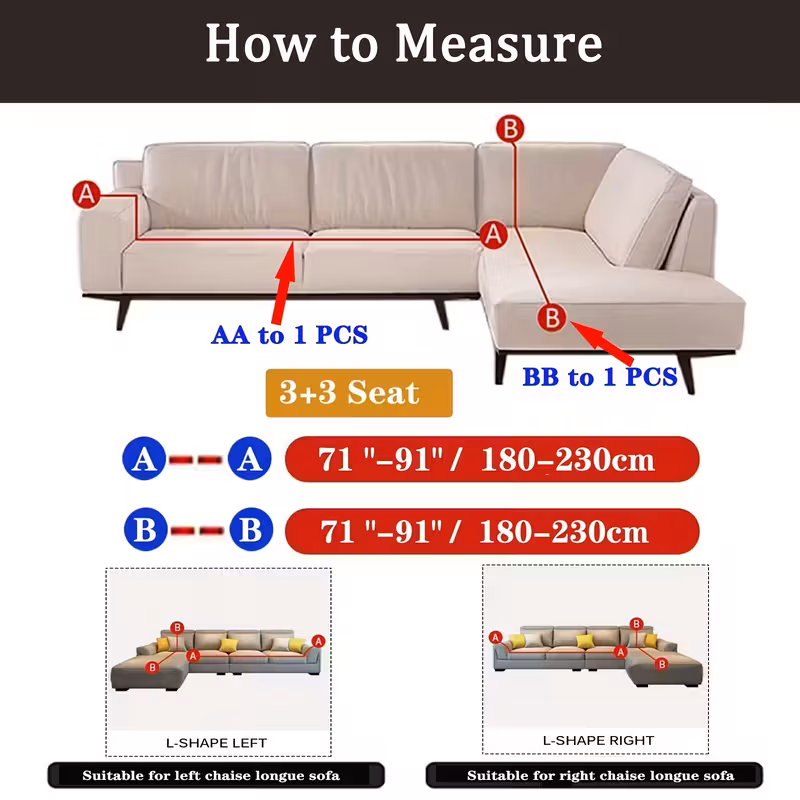 L-SHAPE  Couch Cover with Pillow Covers- Velvet Material Sofa Protective Cover L-Shape  _5