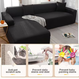 L-SHAPE  Couch Cover with Pillow Covers- Velvet Material Sofa Protective Cover L-Shape  
