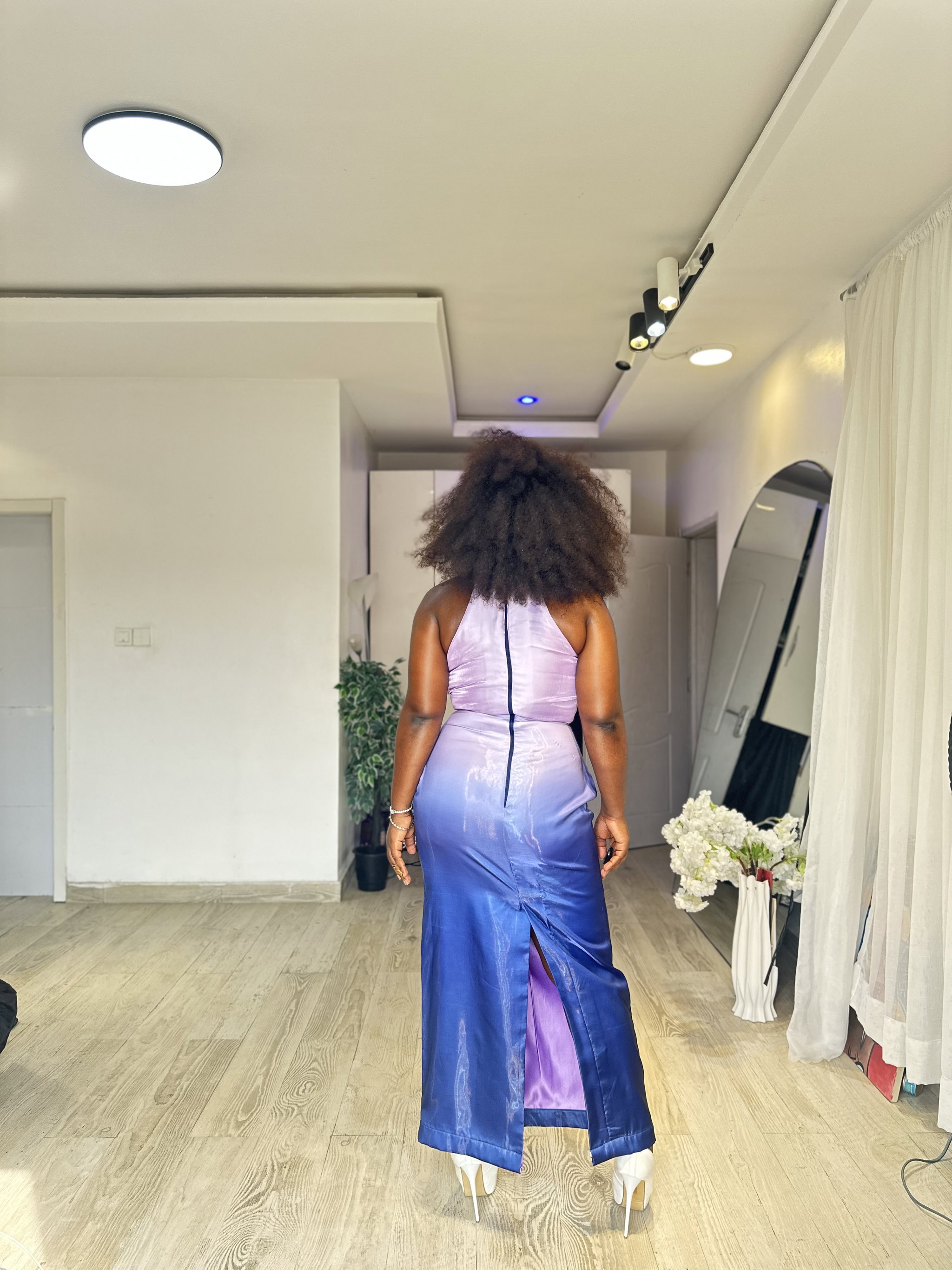 HAND BEADED DRESS IN BLUE OMBRE_1