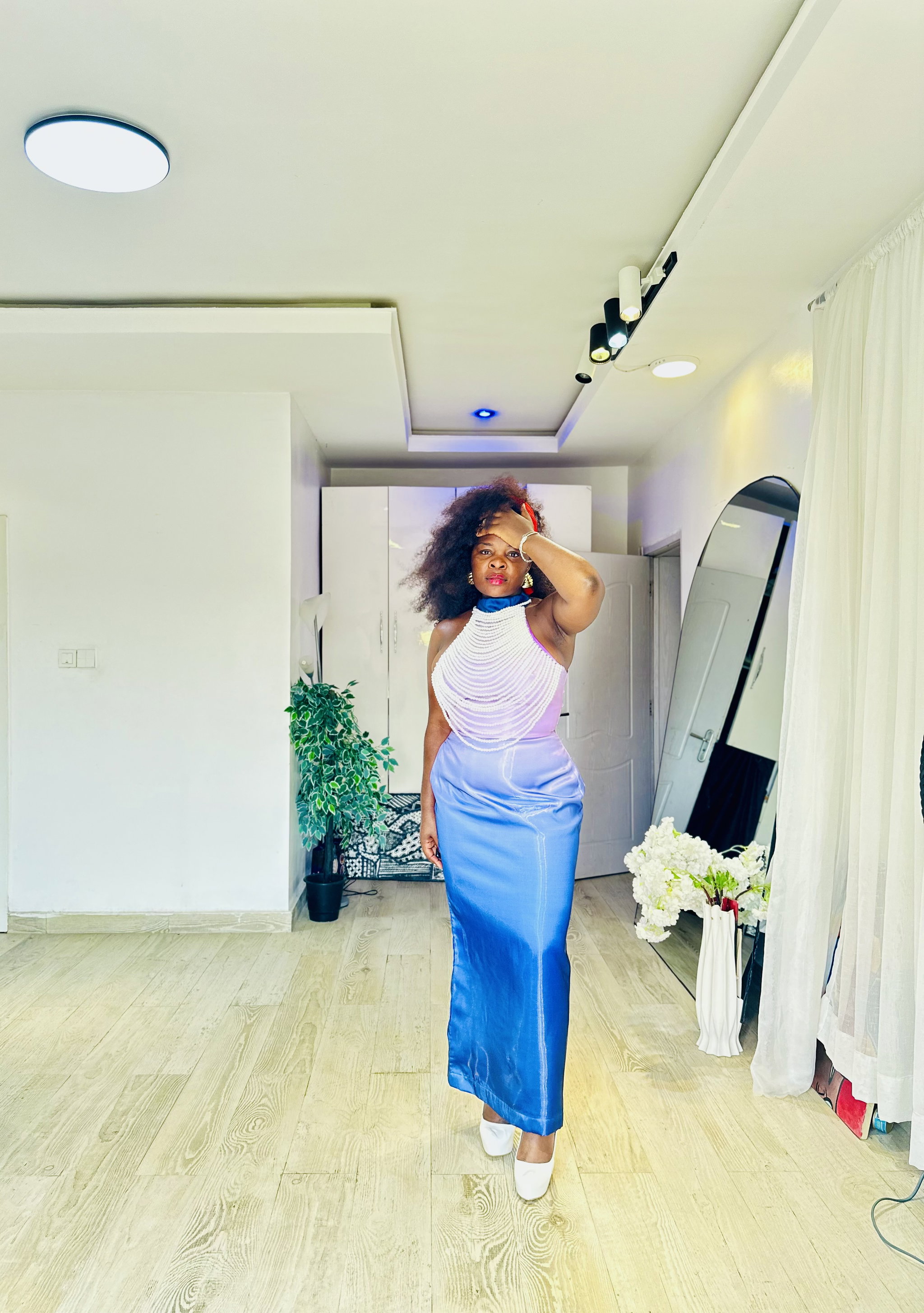 HAND BEADED DRESS IN BLUE OMBRE_0