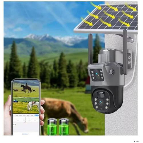 Rotational Solar Powered 4G Sim Card Dual Lens Auto-tracking Cctv Camera_1