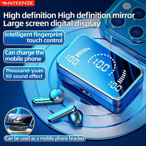 Wireless Bluetooth Earphone S20 Touch LED Stereo Audio Black_1