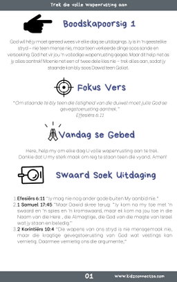Staan Sterk! Toegerus vir Oorwinning – 4 weke se kinderkerklesse vir laerskool kinders