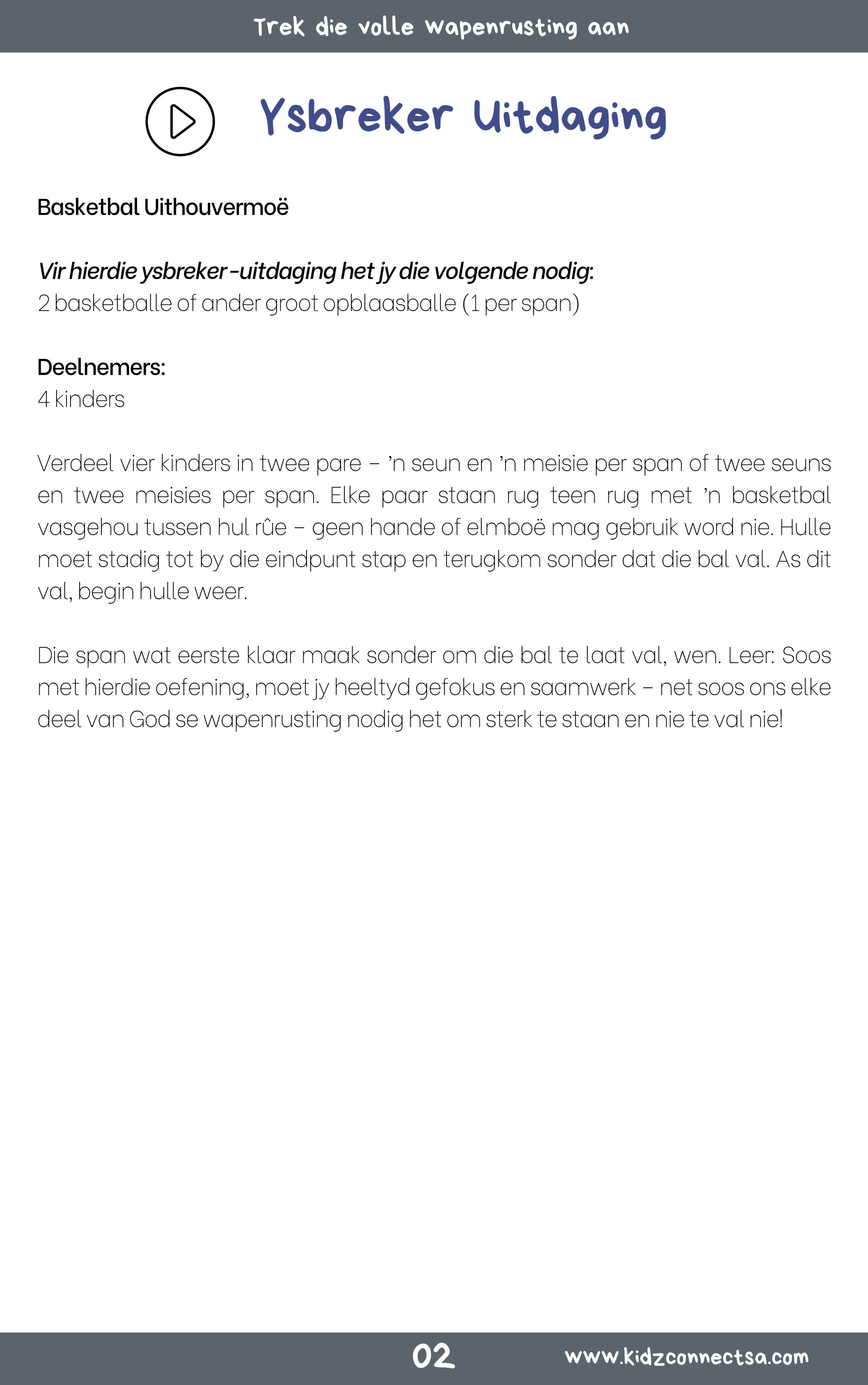 Staan Sterk! Toegerus vir Oorwinning – 4 weke se kinderkerklesse vir laerskool kinders_3