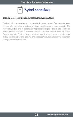 Staan Sterk! Toegerus vir Oorwinning – 4 weke se kinderkerklesse vir laerskool kinders