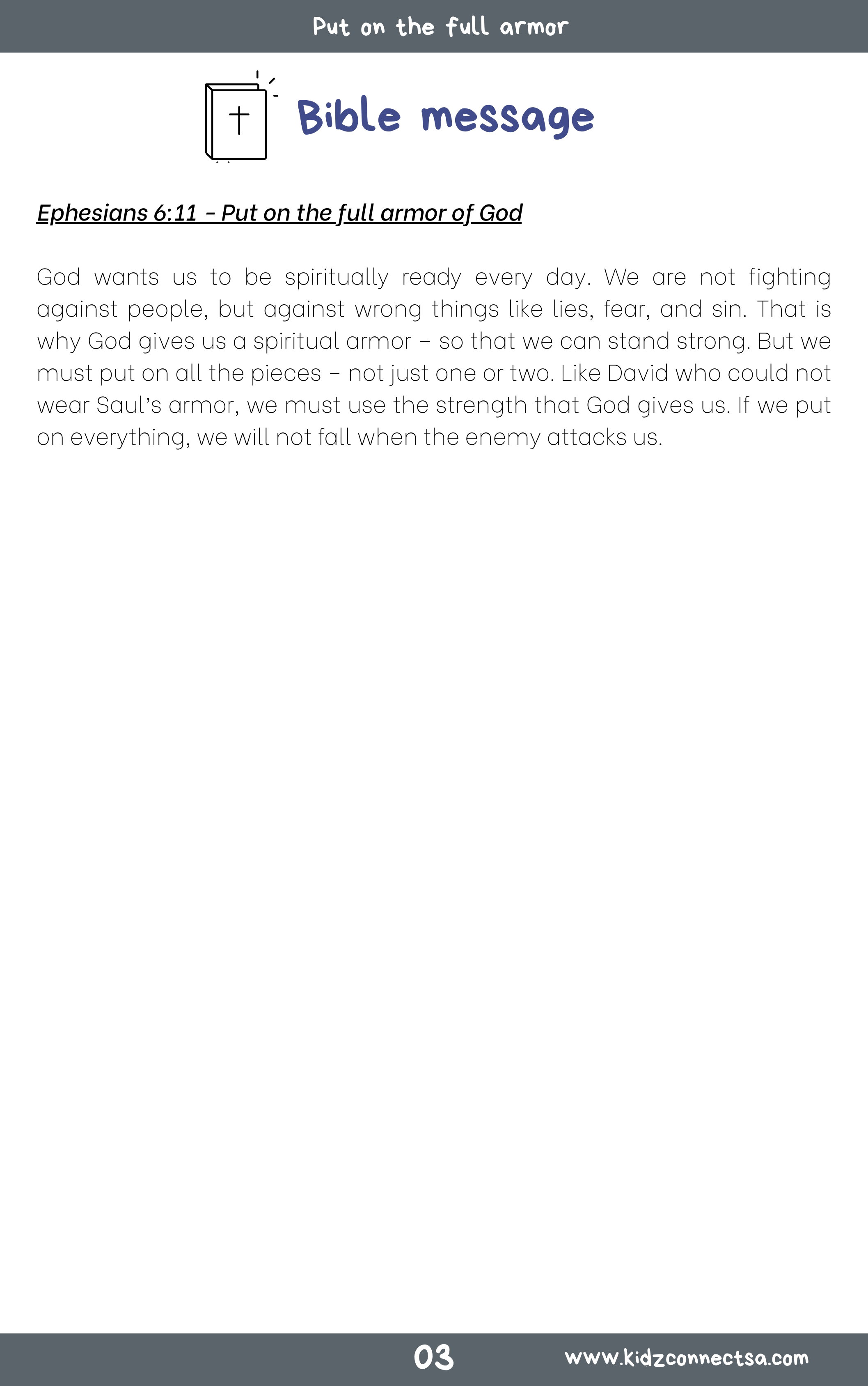 Stand Strong! Equipped for Victory – 4 Weeks of Primary School Lessons for Children's Church_4
