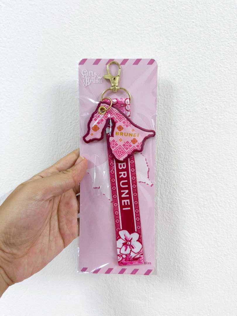 Embroidered Brunei Phone Charm (Pink)_0