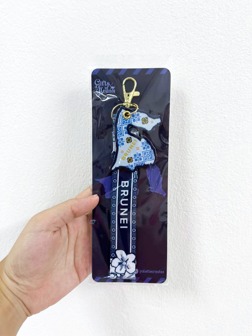 Embroidered Brunei Phone Charm (Blue)_0