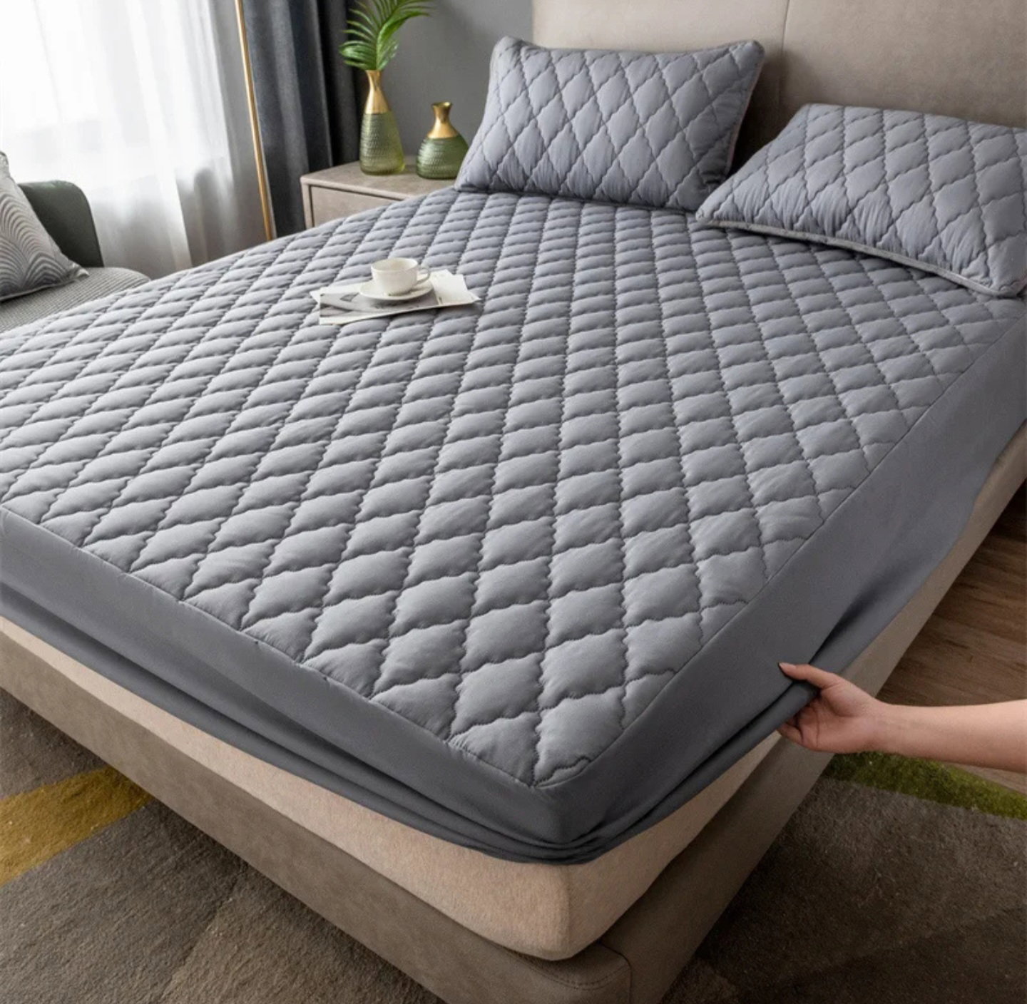 Waterproof Fitted mattress protectors/KING/QUEEN_20