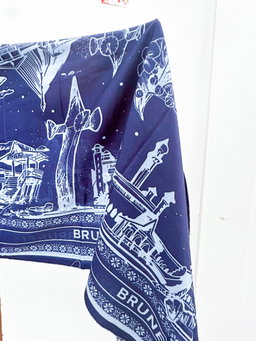 Brunei Sketch Scarf (Blue)