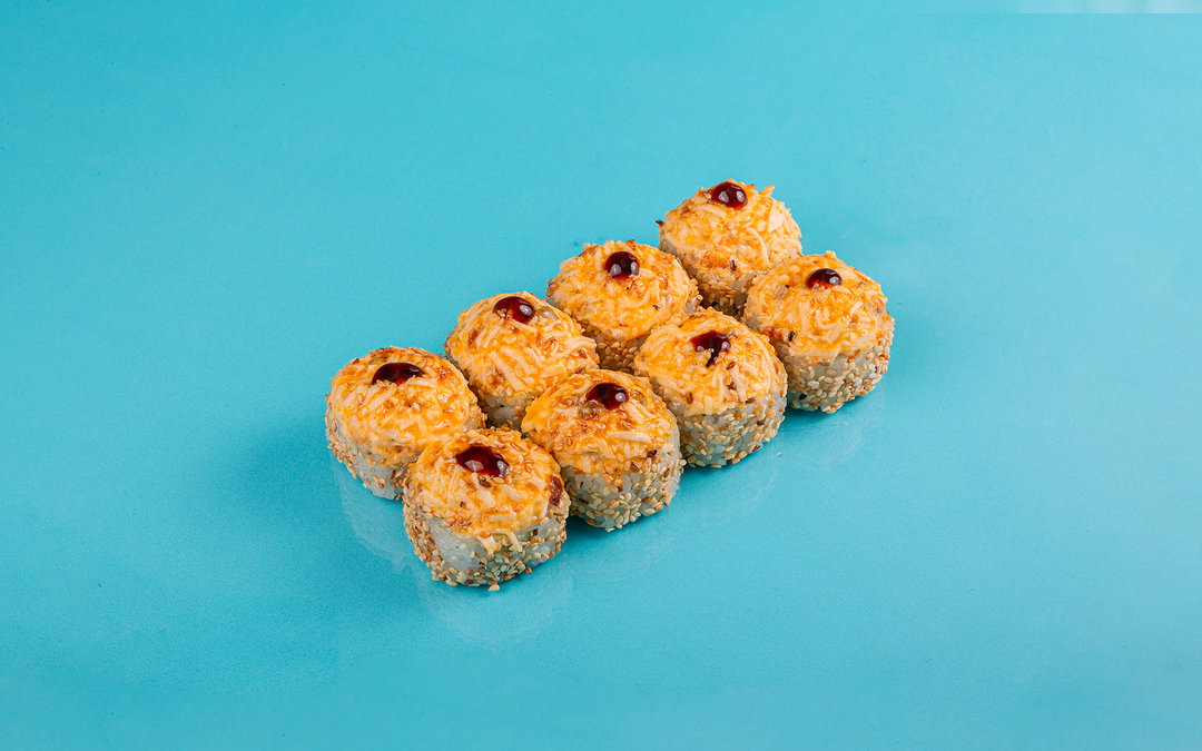 Запеченный ролл с крабом и угрем