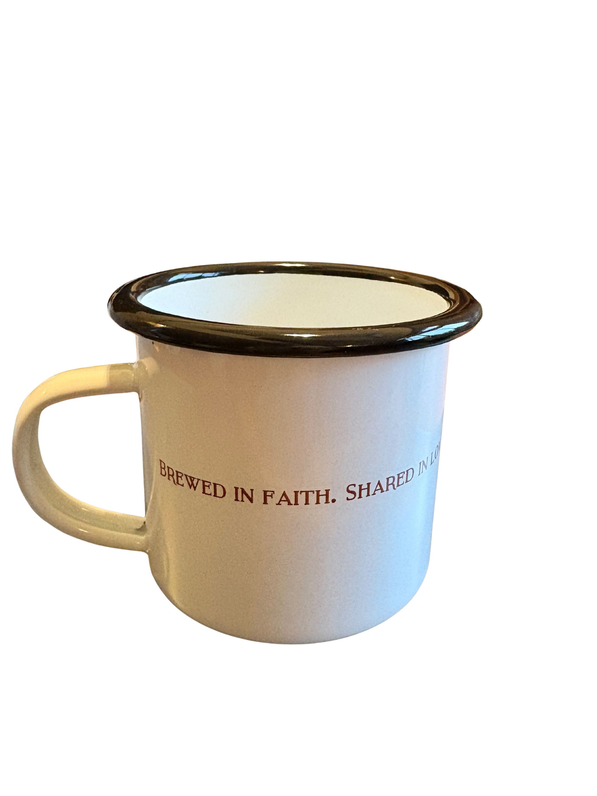 The Pilgrim's Pour Enamel Mug - BP Free, keeps your drink warm for a longer period._4