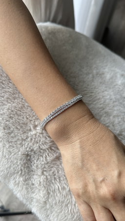 (PO) MINI TENNIS BRACELET- WHITE GOLD 