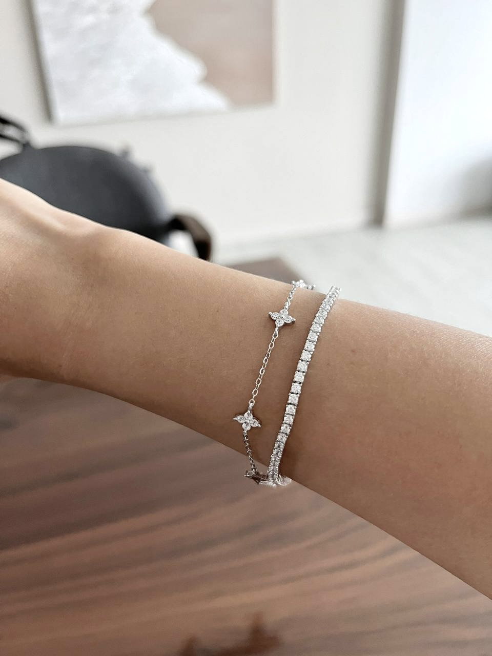 (PO) REGULAR TENNIS BRACELET- WHITE GOLD _5