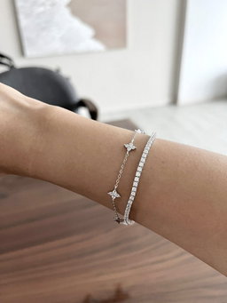 (PO) REGULAR TENNIS BRACELET- WHITE GOLD 