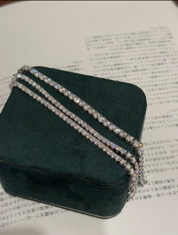 (PO) REGULAR TENNIS BRACELET- WHITE GOLD 