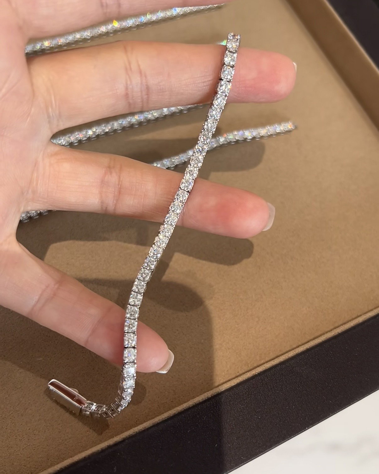 (PO) REGULAR TENNIS BRACELET- WHITE GOLD _8