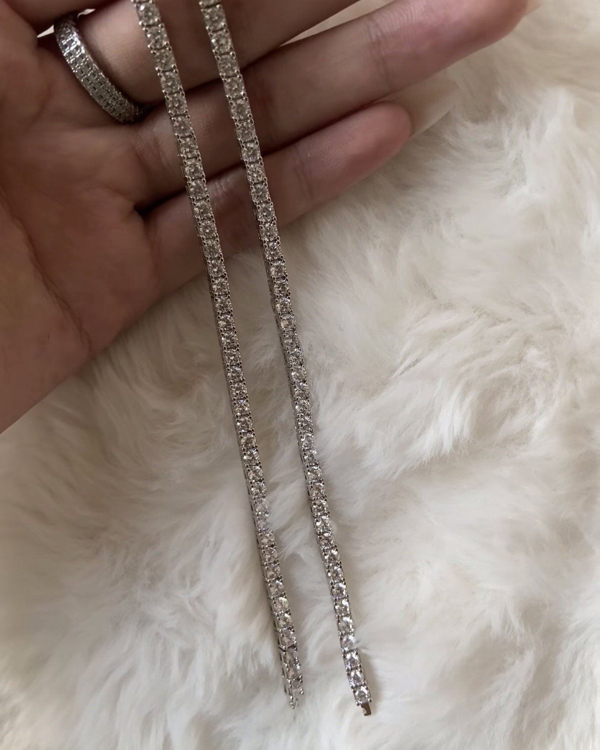 (PO) REGULAR TENNIS BRACELET- WHITE GOLD _14