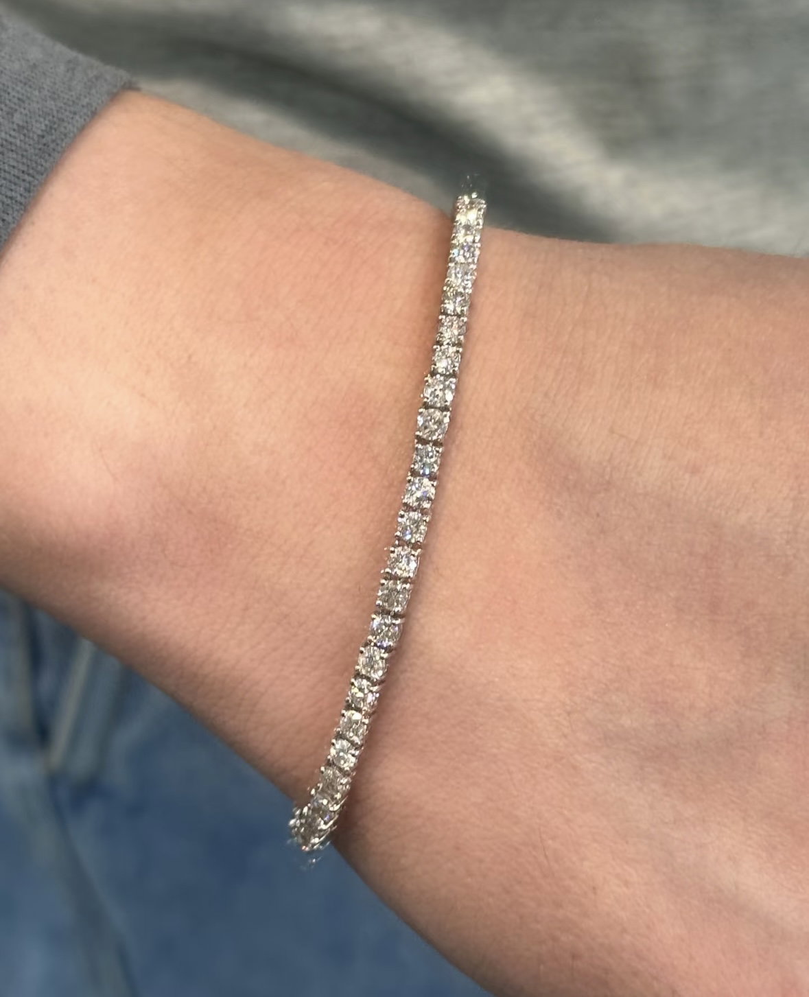 (PO) REGULAR TENNIS BRACELET- WHITE GOLD _15
