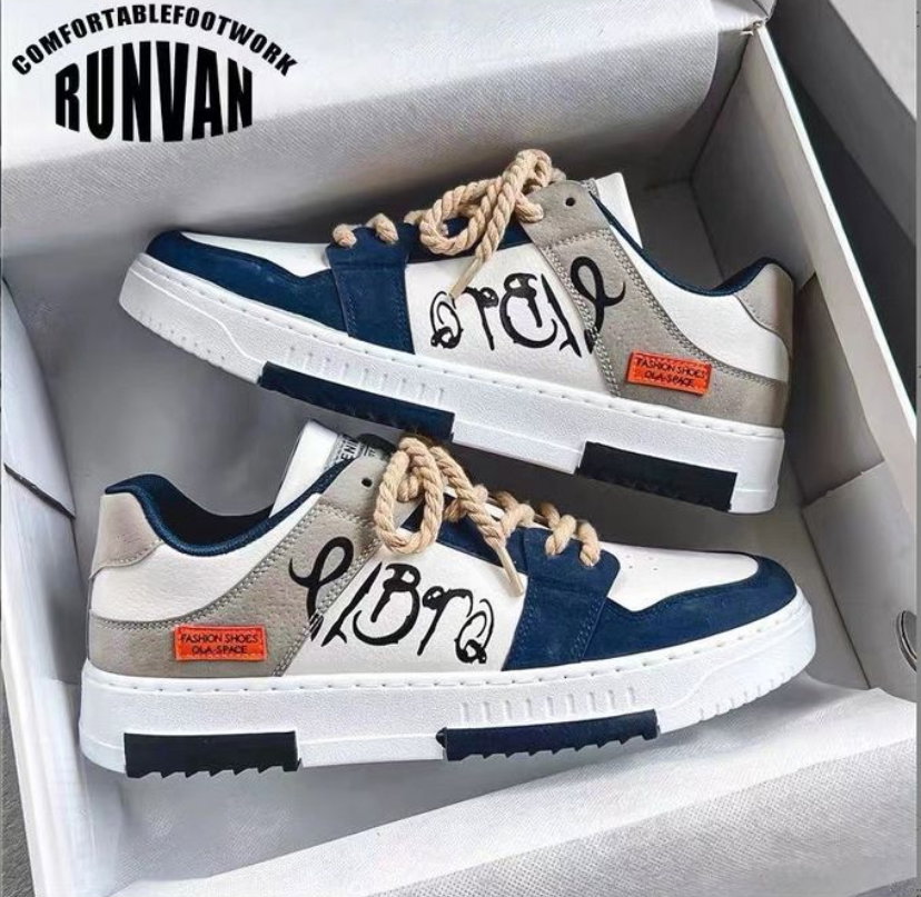 Men’s sneakers low top shoes lace-up multicolor_1