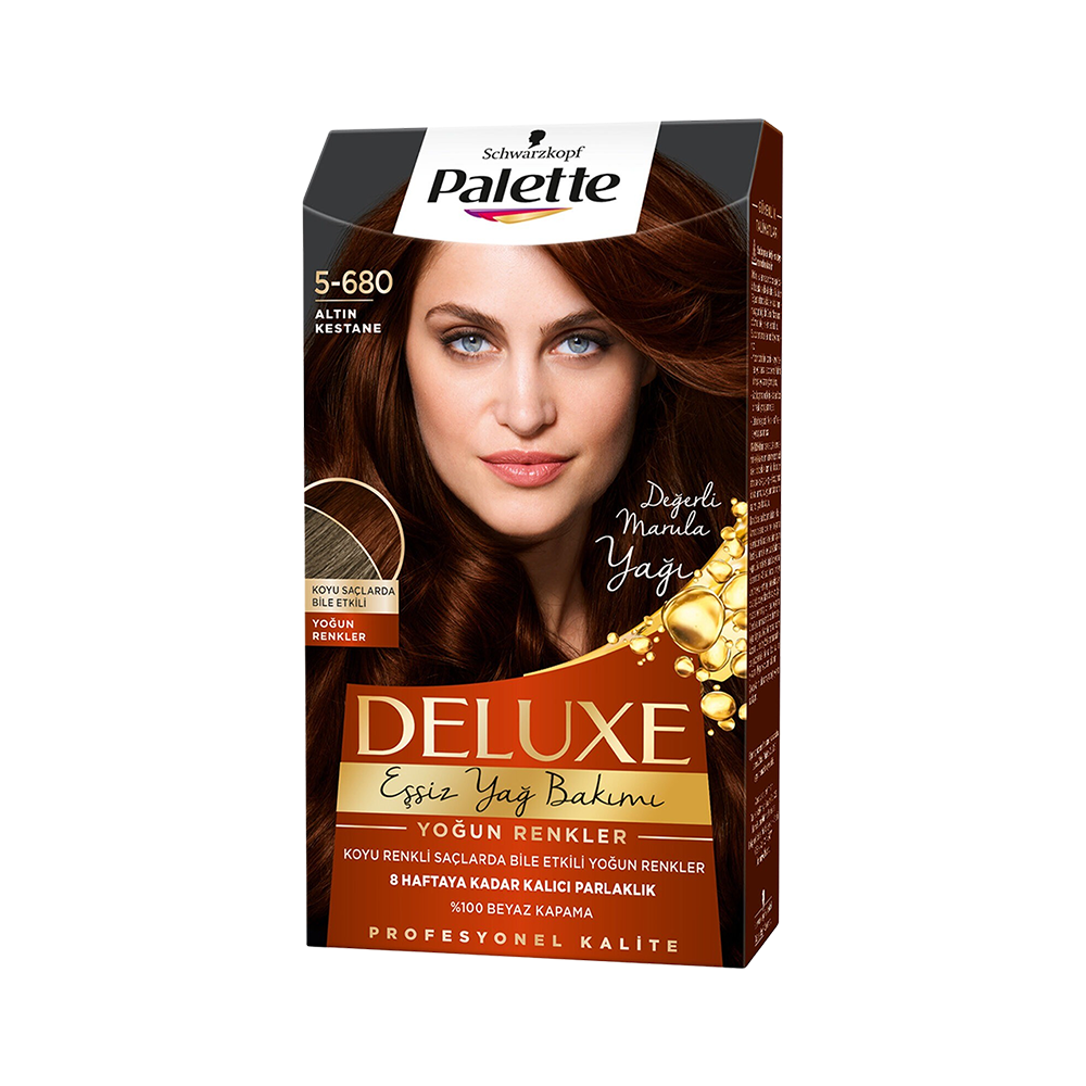 Schwarzkopf Palette Deluxe Saç Boyası Yoğun Renkler Altın Kestane (No: 5-680)_0
