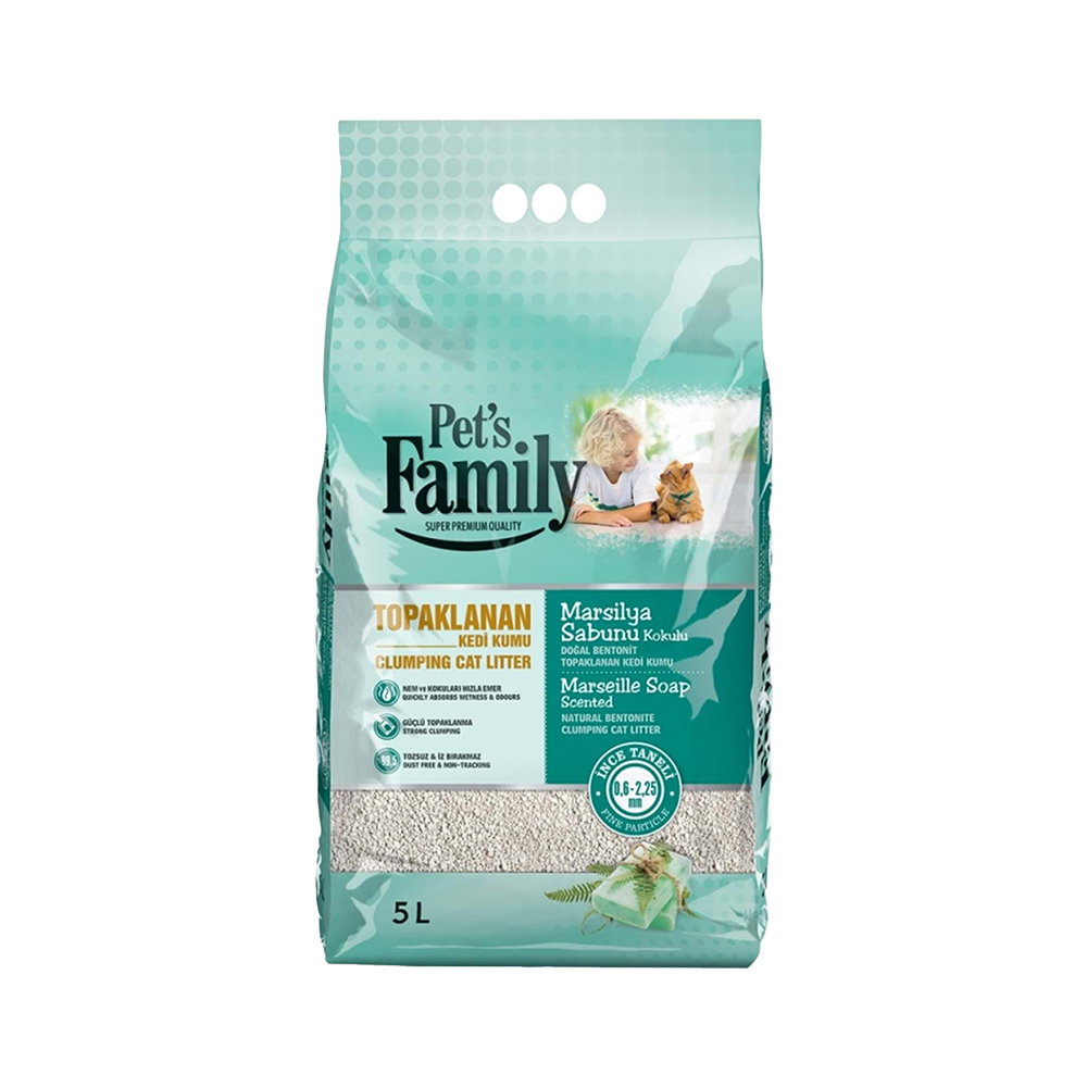 Pet's Family İnce Kedi Kumu Marsilya Sabunlu (5 L)_0