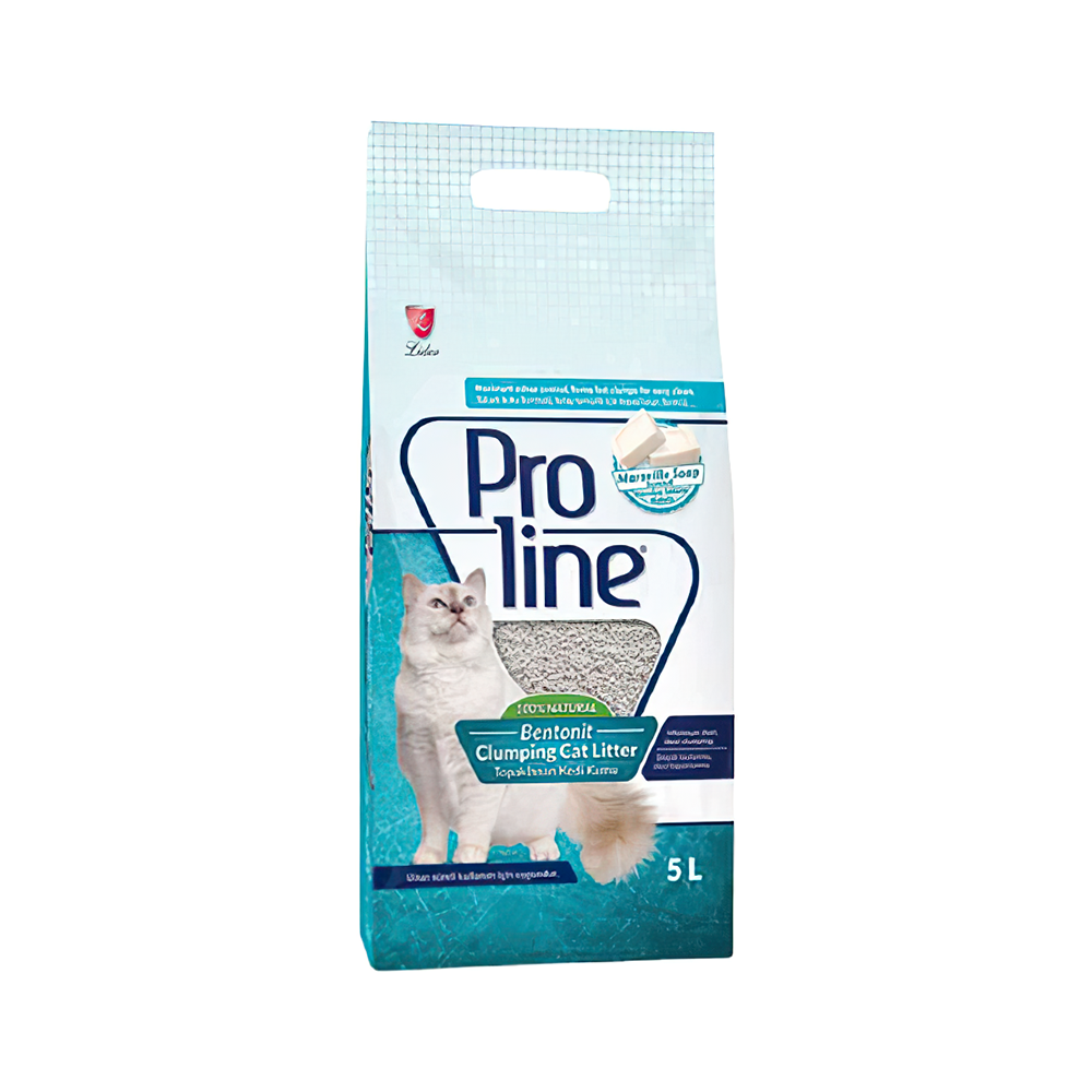 Proline Bentonit Süper Topaklanan Marsilya Sabunu Kokulu İnce Taneli Kedi Kumu (5 L)_0