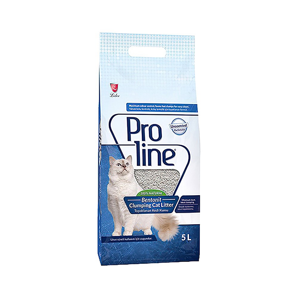 Proline İnce Taneli Süper Topaklanan Parfümsüz Bentonit Kedi Kumu (5 L)_0