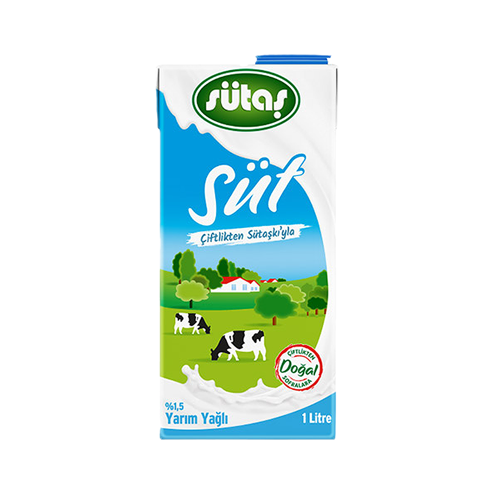 Sütaş Yarım Yağlı Süt (1 L)_0