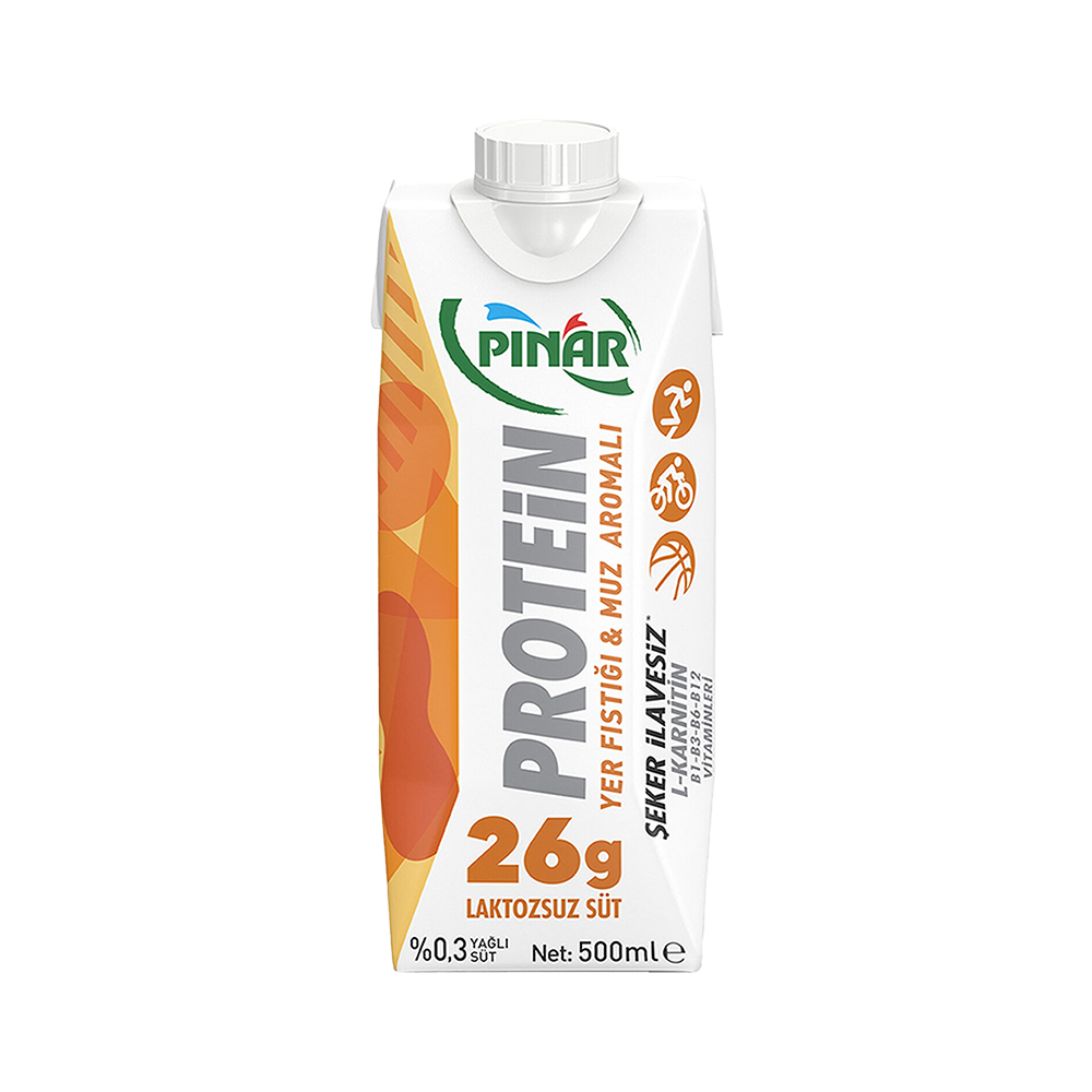 Pınar Protein Yer Fıstığı & Muz Aromalı Süt (500 ml)_0