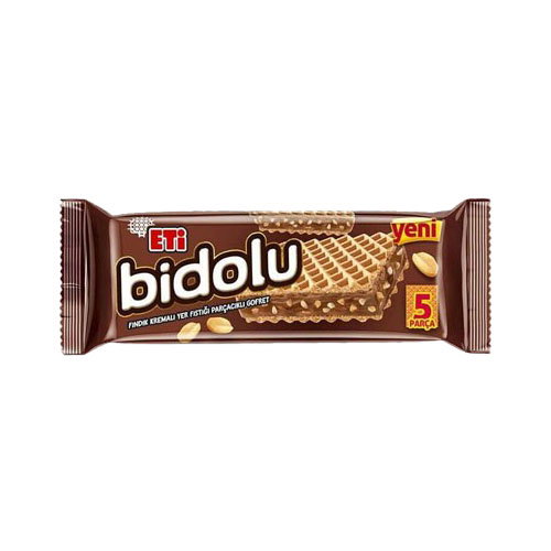 Eti Bidolu Fındık Kremalı ve Yer Fıstığı Parçacıklı Gofret (81 g)