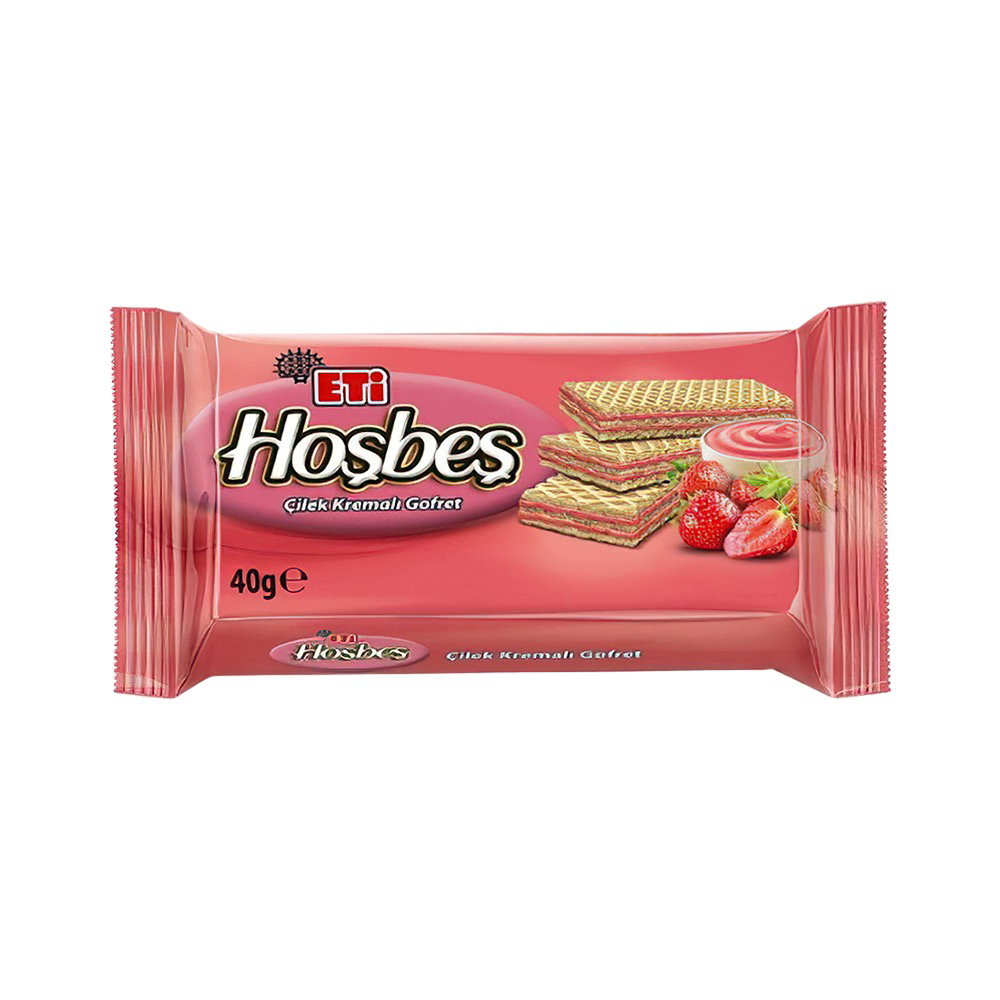 Eti Hoşbeş Çilek Kremalı Gofret (40 g)