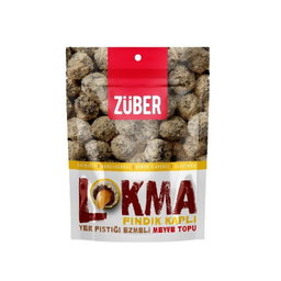 Züber Glütensiz Lokma Fındık Kaplı ve Yer Fıstığı Ezmeli Meyve Topu (96 g)